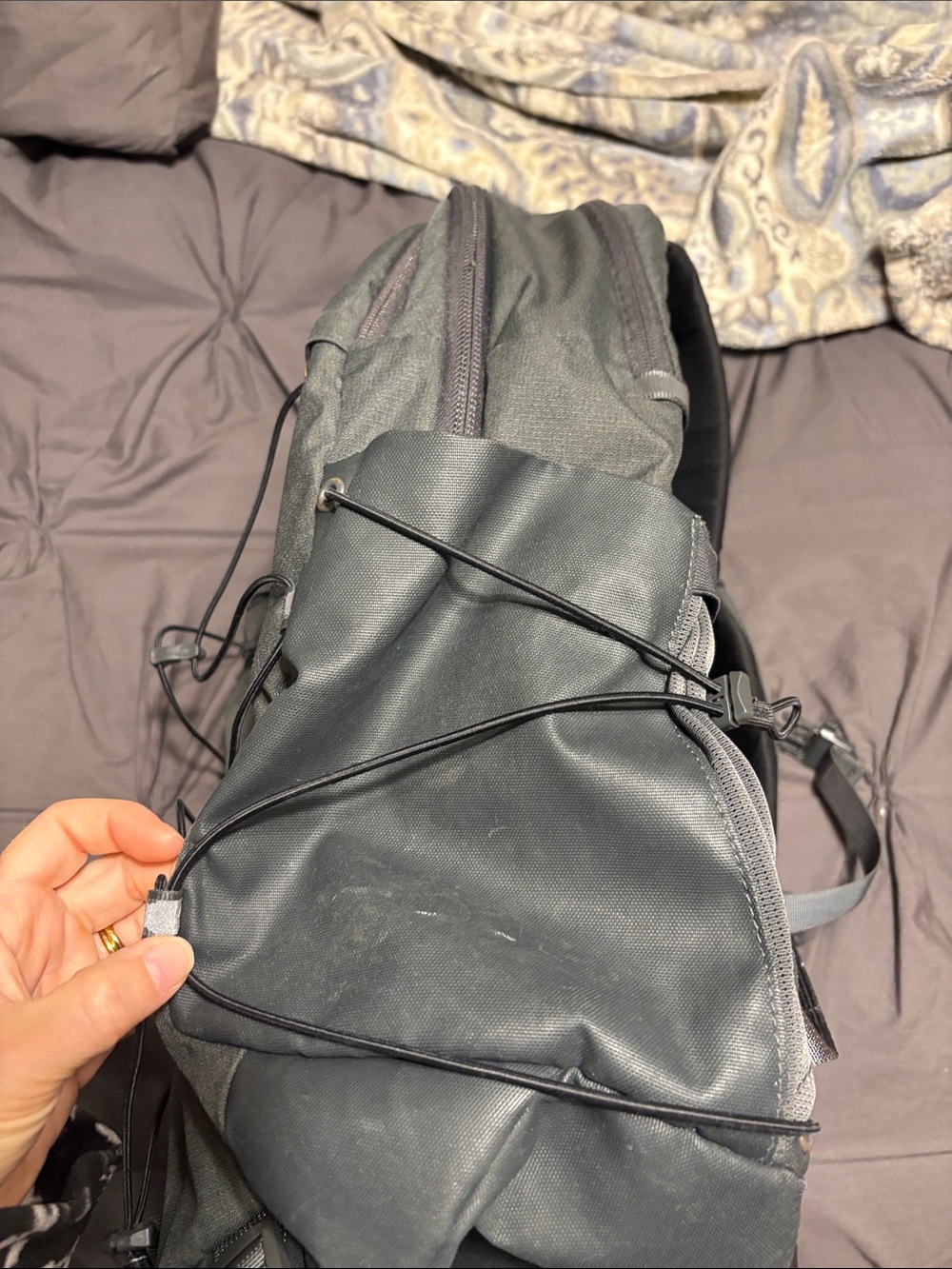 The North Face Black Borealis Backpack with Bungee Cord Front - Picture 4 of 8